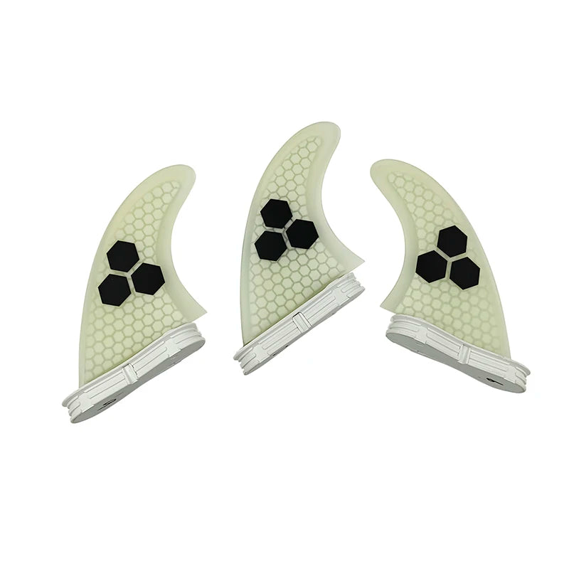 3 Quilhas, base FCS 2 - Tamanho " G". Fibra de Carbono, Vidro e Honeycomb