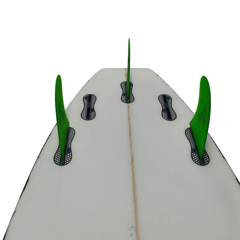 3 Quilhas, base FCS 2  - Tamanho " G". Fibra de Carbono, Vidro e Honeycomb