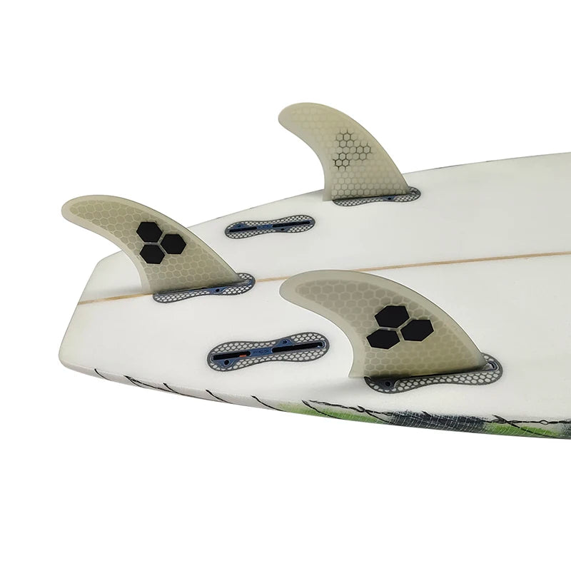 3 Quilhas, base FCS 2  - Tamanho " G". Fibra de Carbono, Vidro e Honeycomb