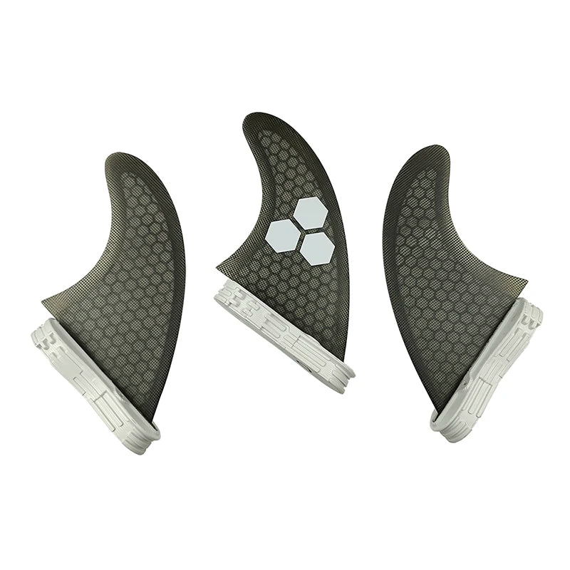 3 Quilhas, base FCS 2  - Tamanho " G". Fibra de Carbono, Vidro e Honeycomb